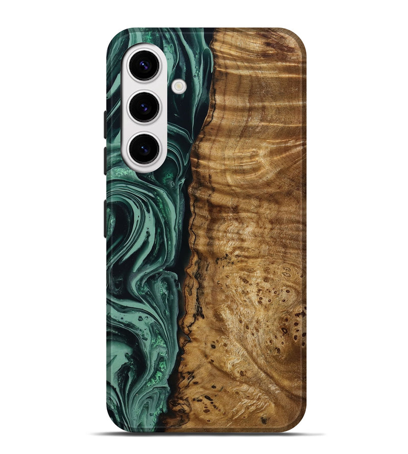 Galaxy S25 Plus Wood Live Edge Phone Case - Amiya (Green, 790612)