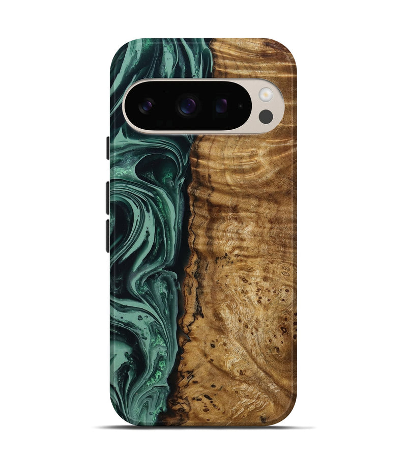 Pixel 10 Wood Live Edge Phone Case - Amiya (Green, 790612)