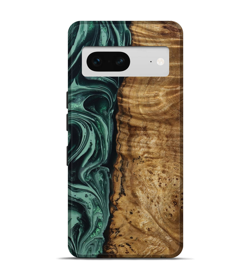 Pixel 7 Wood Live Edge Phone Case - Amiya (Green, 790612)