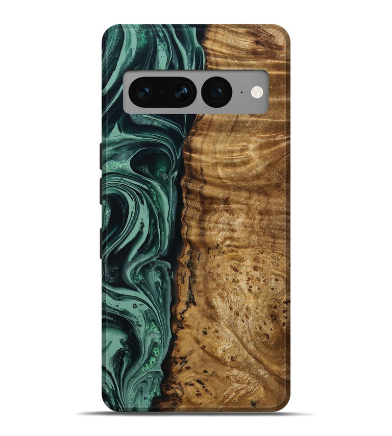 Pixel 7 Pro Wood Live Edge Phone Case - Amiya (Green, 790612)