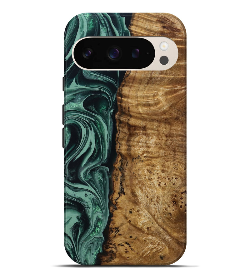 Pixel 9 Pro XL Wood Live Edge Phone Case - Amiya (Green, 790612)