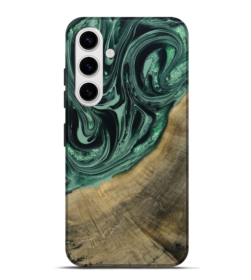 Galaxy S25 Plus Wood Live Edge Phone Case - Karli (Green, 790615)