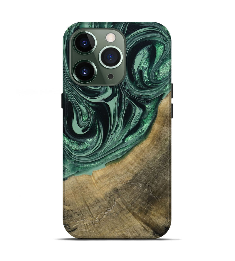 iPhone 13 Pro Wood Live Edge Phone Case - Karli (Green, 790615)
