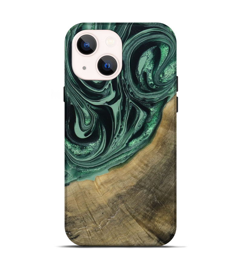 iPhone 14 Wood Live Edge Phone Case - Karli (Green, 790615)