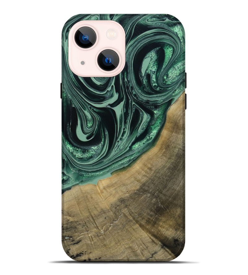 iPhone 14 Plus Wood Live Edge Phone Case - Karli (Green, 790615)