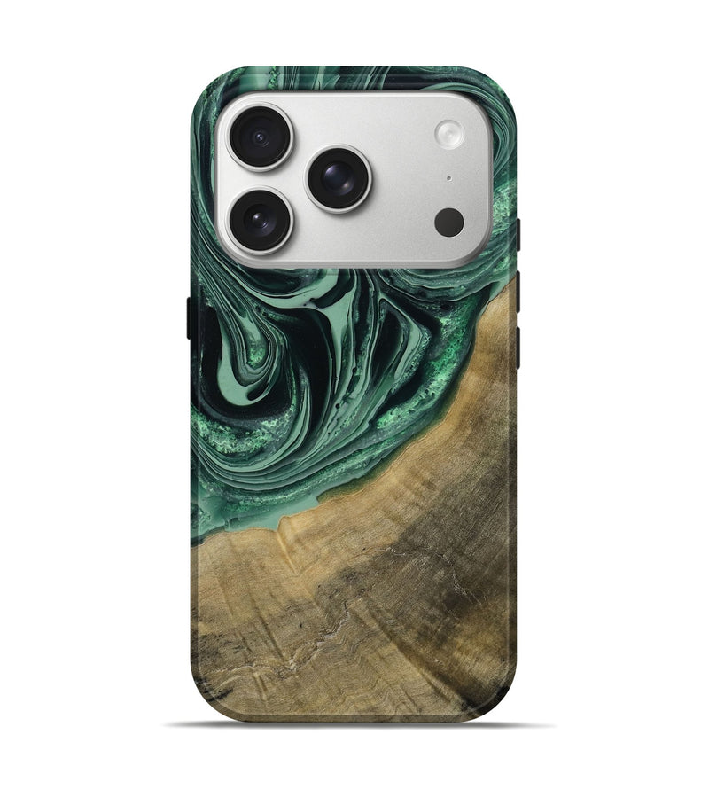 iPhone 17 Pro Wood Live Edge Phone Case - Karli (Green, 790615)
