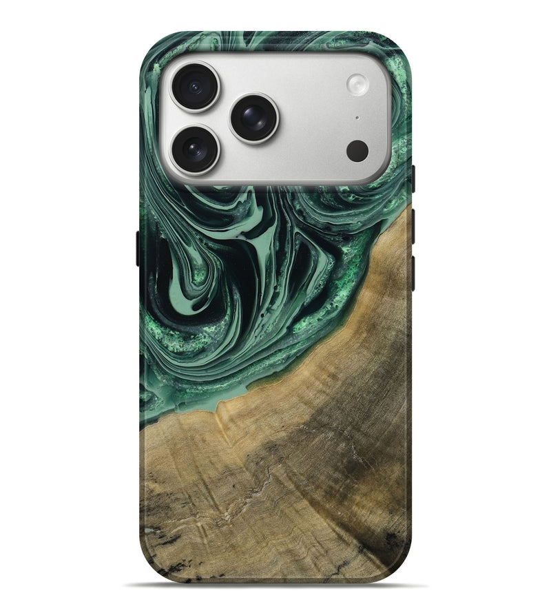 iPhone 17 Pro Max Wood Live Edge Phone Case - Karli (Green, 790615)