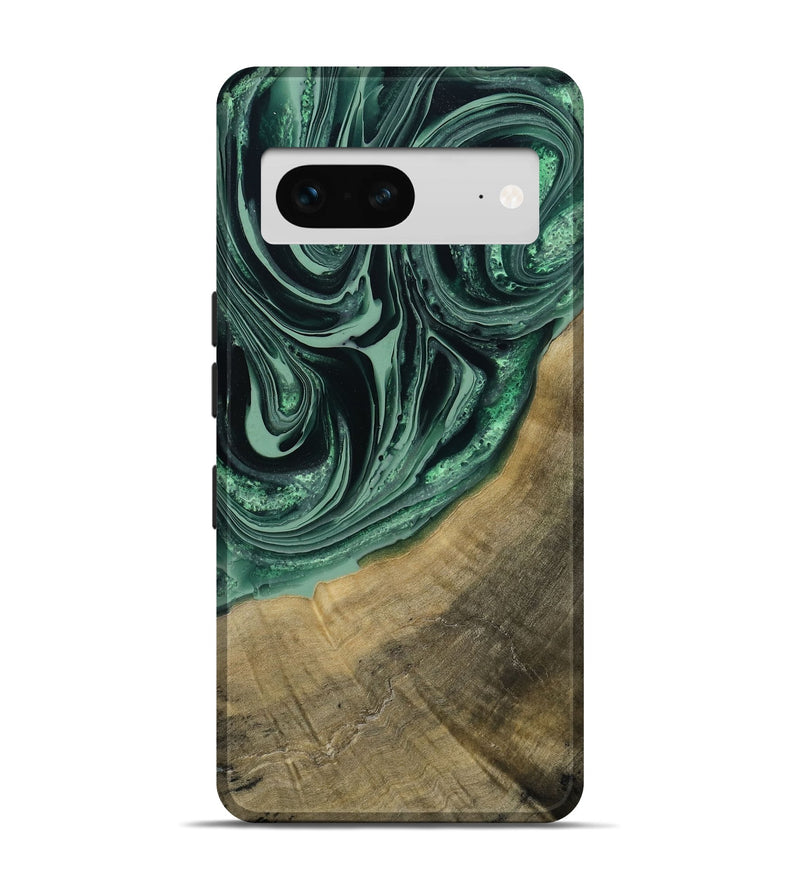 Pixel 7 Wood Live Edge Phone Case - Karli (Green, 790615)