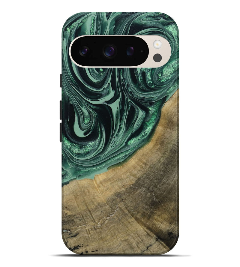 Pixel 9 Pro XL Wood Live Edge Phone Case - Karli (Green, 790615)