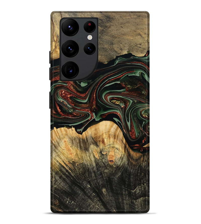 Galaxy S22 Ultra Wood Live Edge Phone Case - Dream (Green, 790616)