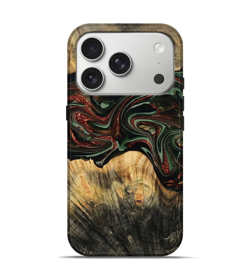 iPhone 17 Pro Wood Live Edge Phone Case - Dream (Green, 790616)