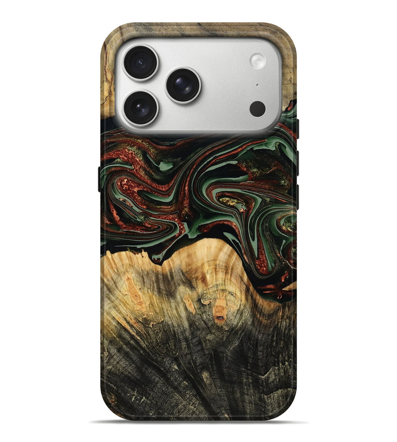 iPhone 17 Pro Max Wood Live Edge Phone Case - Dream (Green, 790616)