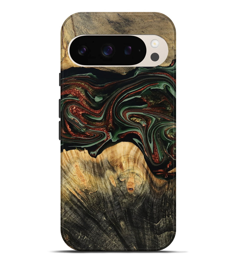 Pixel 9 Pro XL Wood Live Edge Phone Case - Dream (Green, 790616)