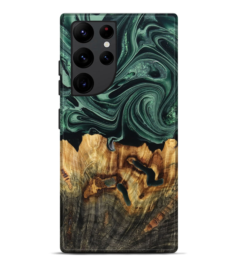 Galaxy S22 Ultra Wood Live Edge Phone Case - Malinda (Green, 790621)