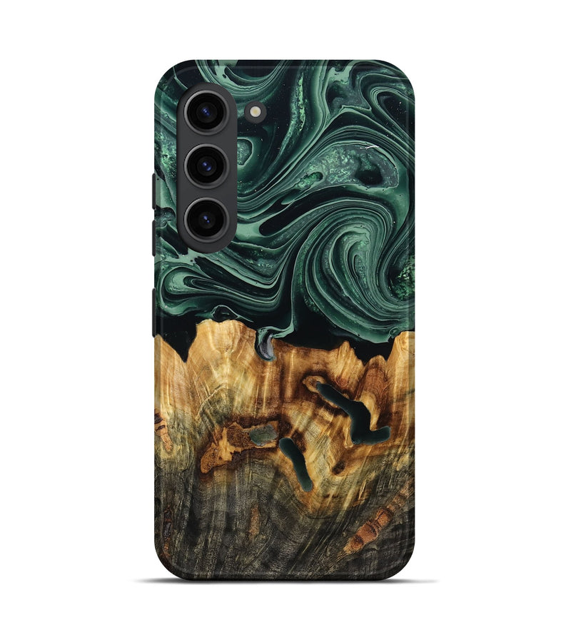 Galaxy S23 Wood Live Edge Phone Case - Malinda (Green, 790621)