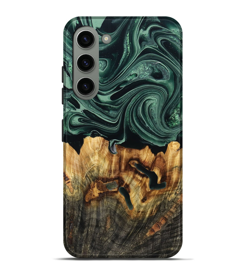 Galaxy S23 Plus Wood Live Edge Phone Case - Malinda (Green, 790621)