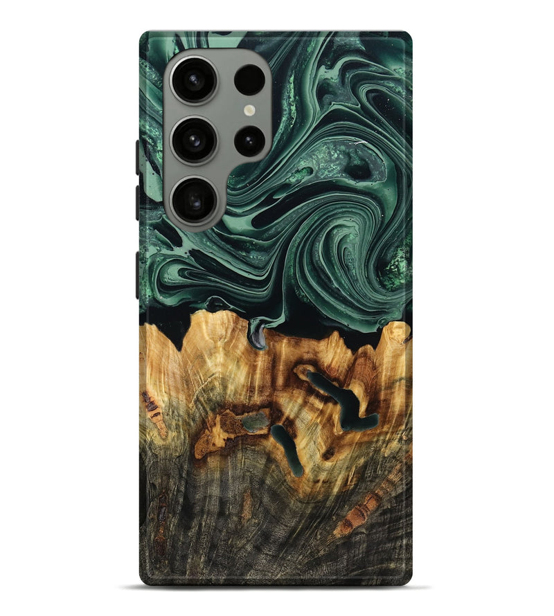 Galaxy S23 Ultra Wood Live Edge Phone Case - Malinda (Green, 790621)