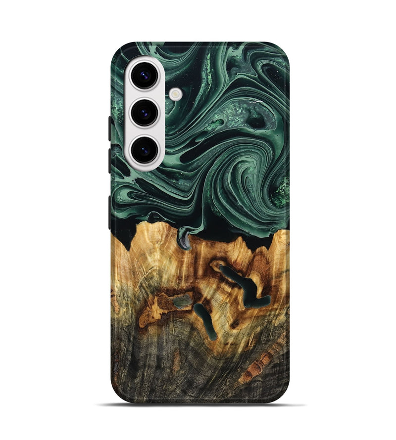 Galaxy S25 Wood Live Edge Phone Case - Malinda (Green, 790621)