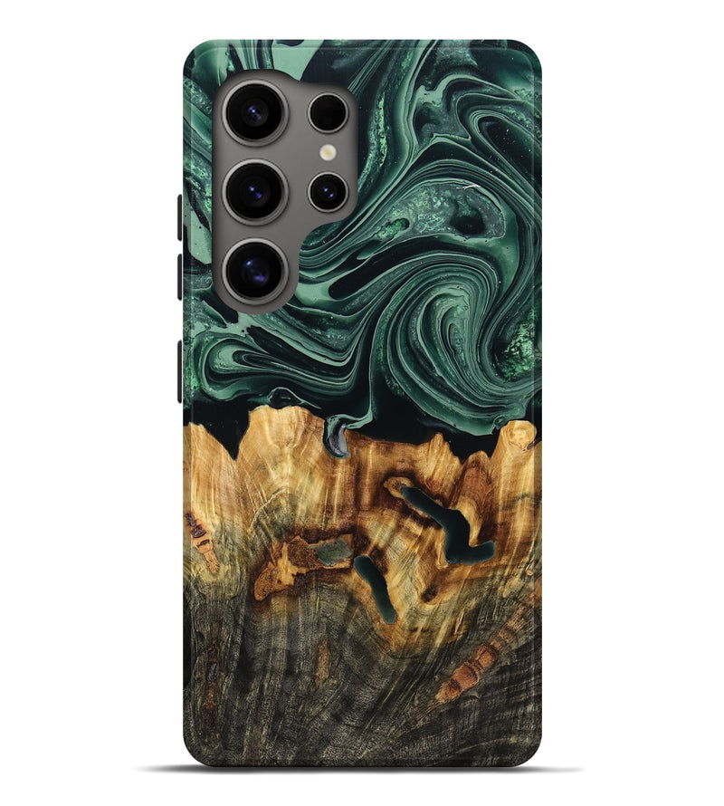 Galaxy S25 Ultra Wood Live Edge Phone Case - Malinda (Green, 790621)