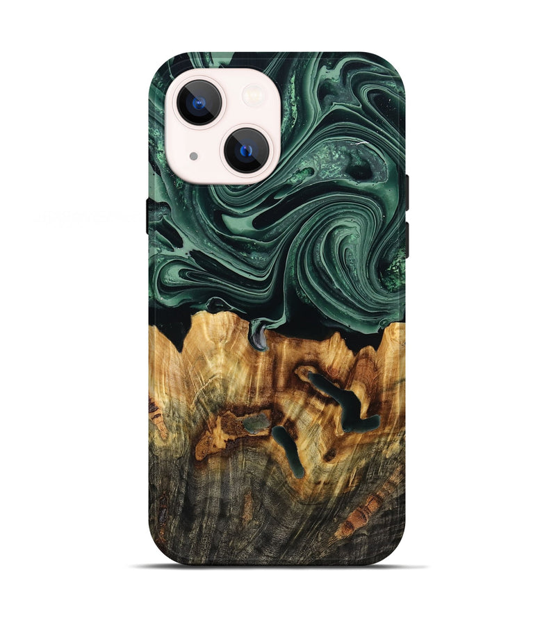 iPhone 13 Wood Live Edge Phone Case - Malinda (Green, 790621)