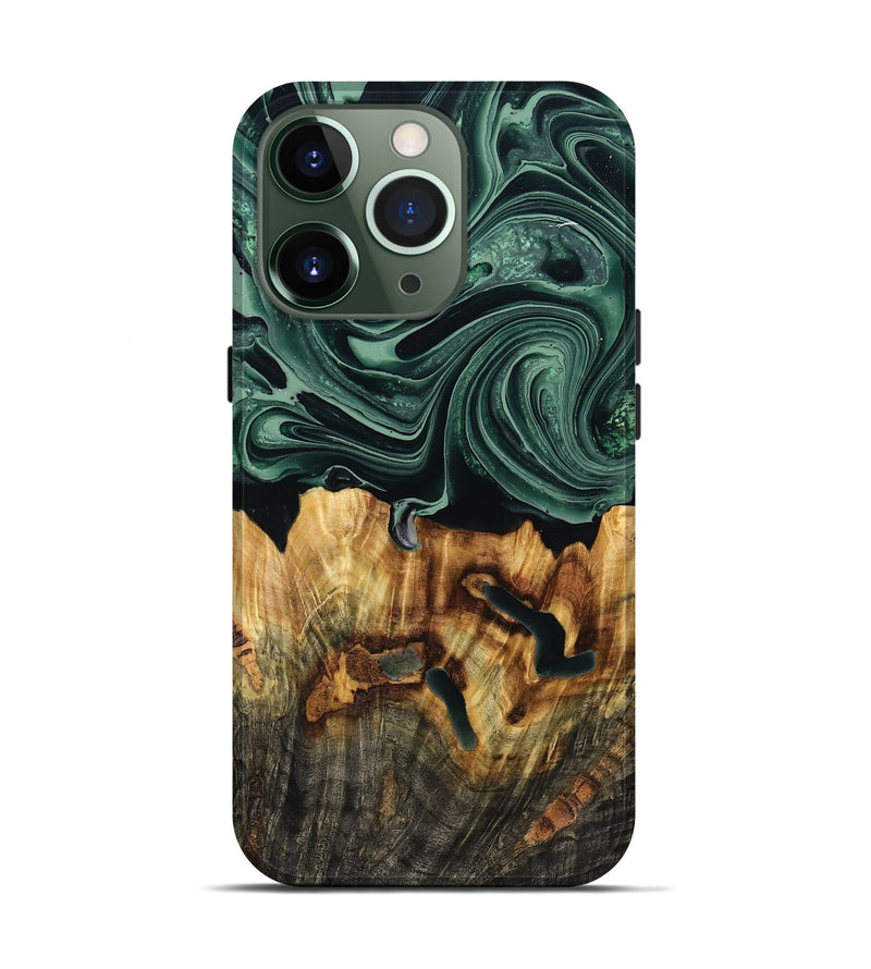 iPhone 13 Pro Wood Live Edge Phone Case - Malinda (Green, 790621)