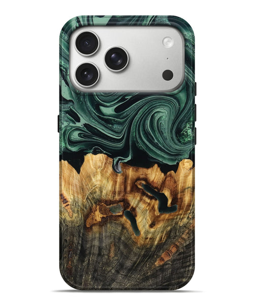 iPhone 17 Pro Max Wood Live Edge Phone Case - Malinda (Green, 790621)