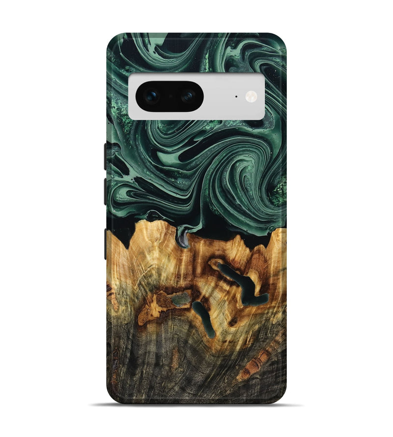 Pixel 7 Wood Live Edge Phone Case - Malinda (Green, 790621)