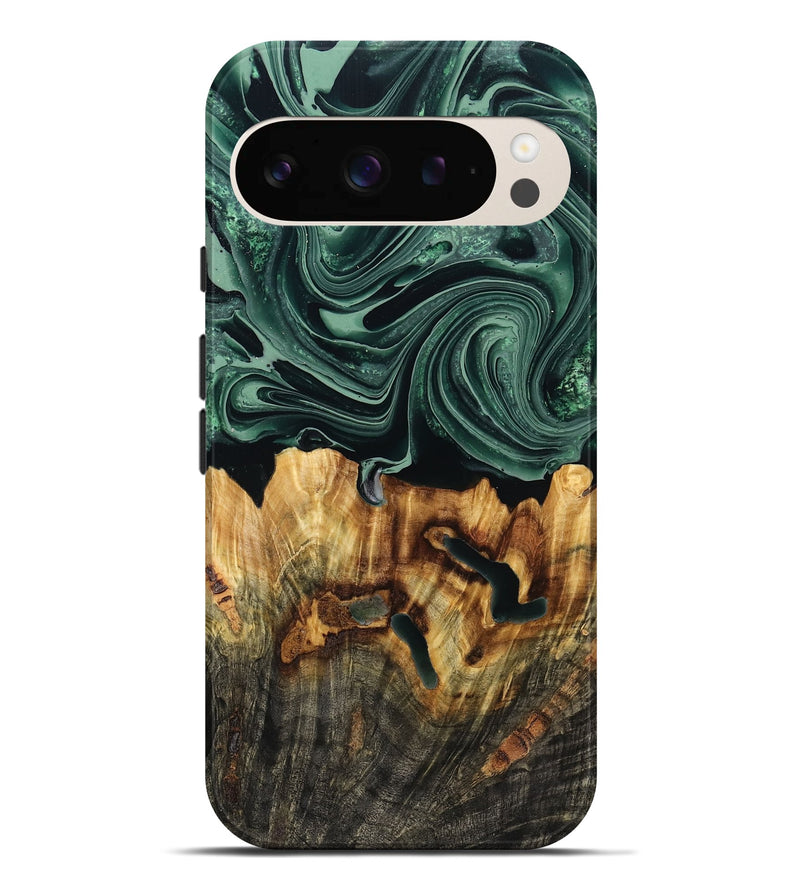 Pixel 9 Pro XL Wood Live Edge Phone Case - Malinda (Green, 790621)