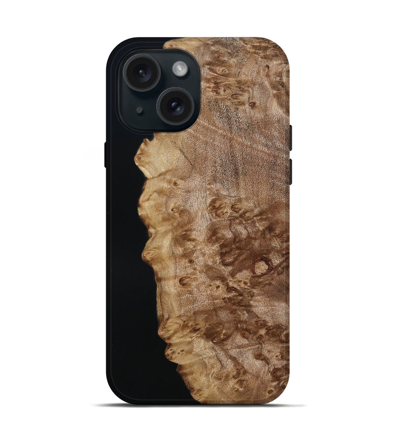 iPhone 15 Wood Live Edge Phone Case - Dusty (Wood Burl, 790622)