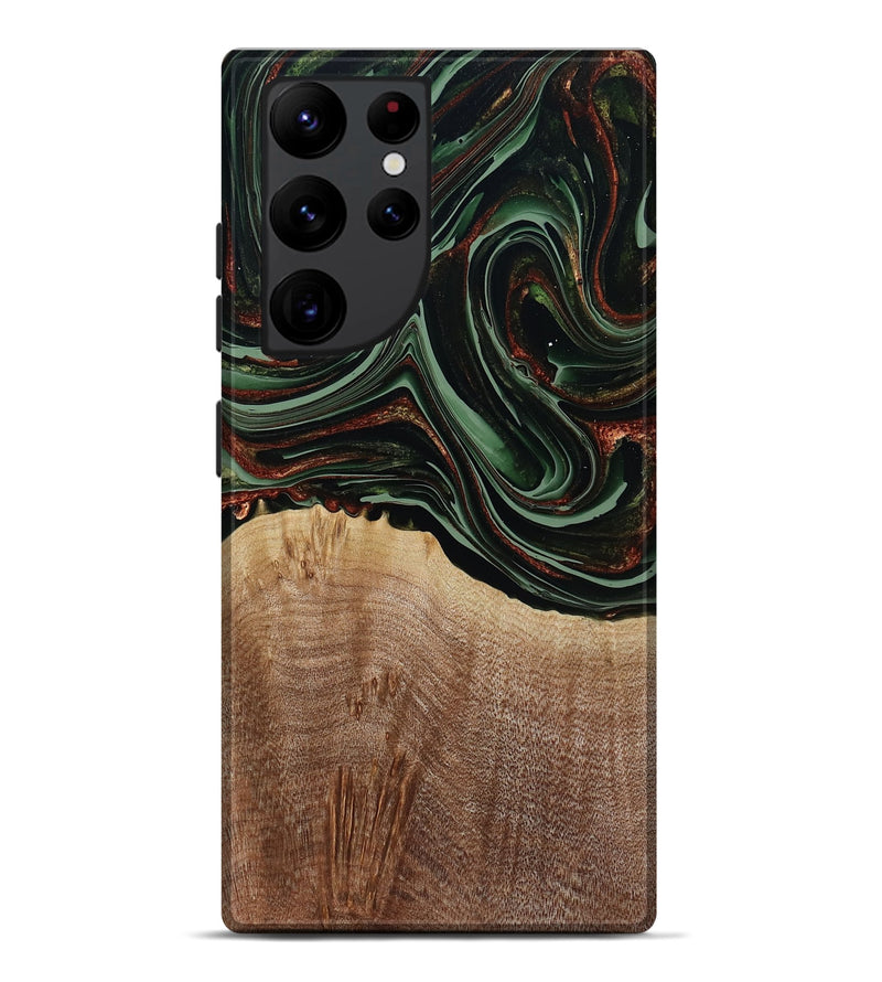 Galaxy S22 Ultra Wood Live Edge Phone Case - Hermon (Green, 790624)
