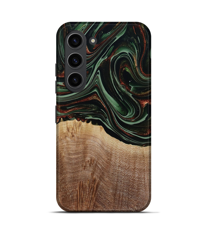 Galaxy S23 Wood Live Edge Phone Case - Hermon (Green, 790624)