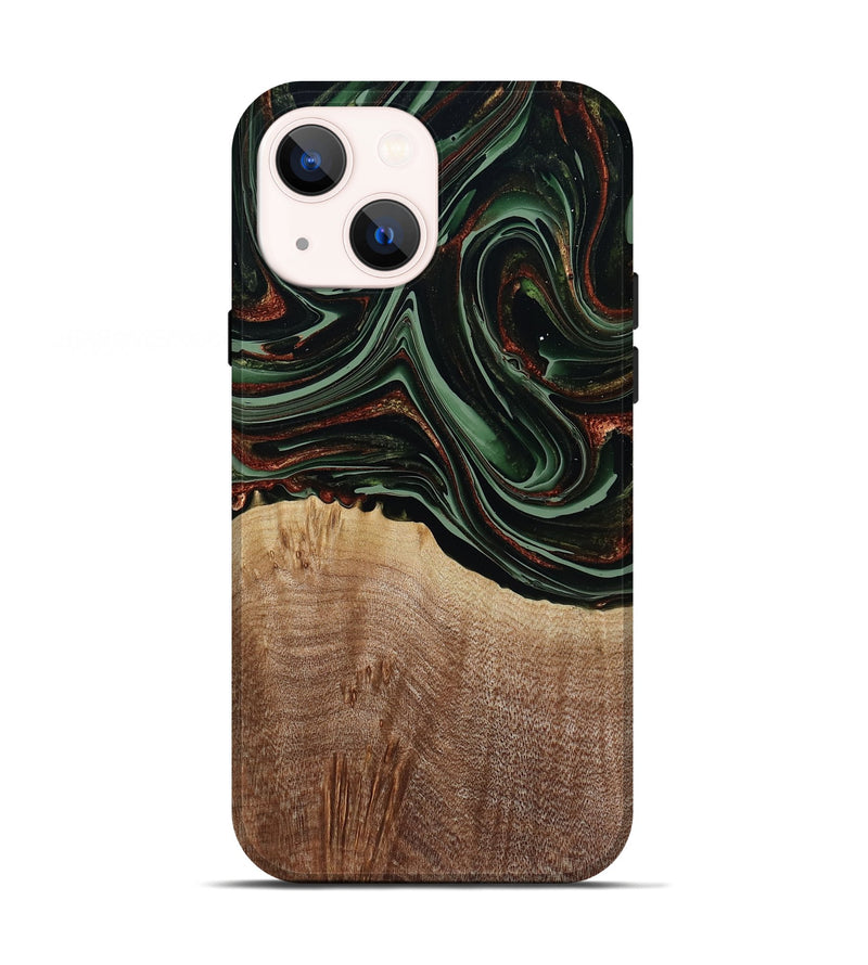 iPhone 13 Wood Live Edge Phone Case - Hermon (Green, 790624)