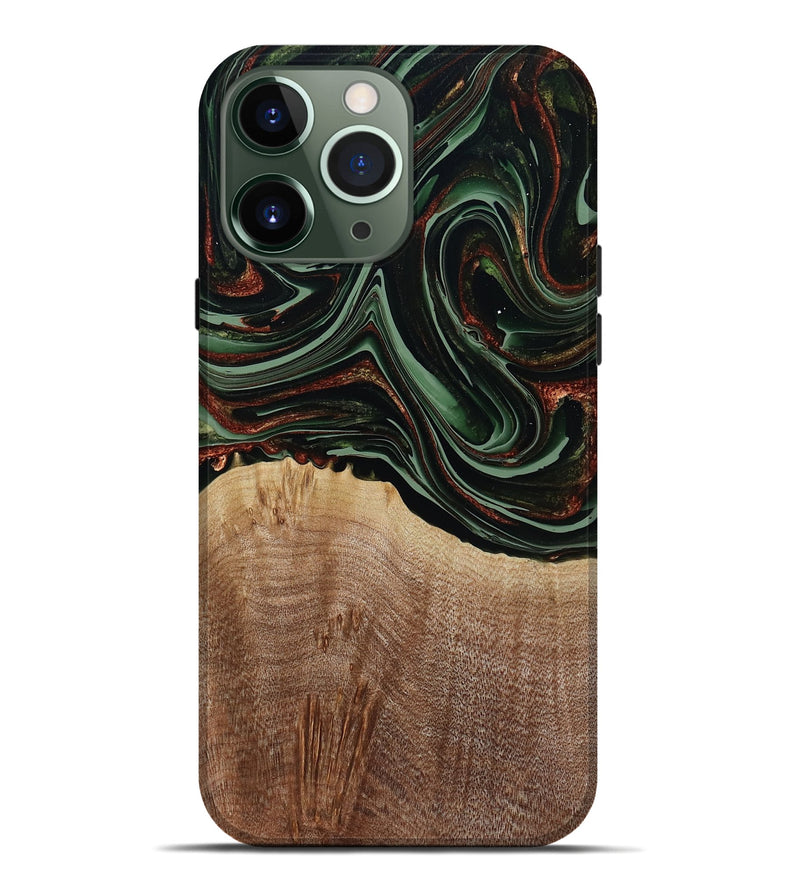 iPhone 13 Pro Max Wood Live Edge Phone Case - Hermon (Green, 790624)
