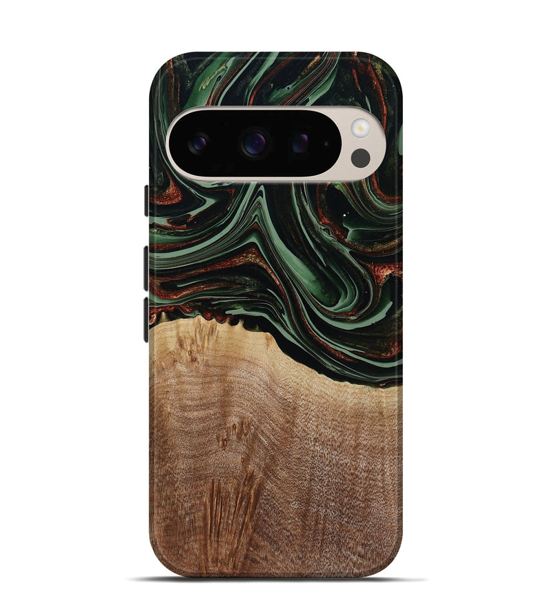 Pixel 10 Wood Live Edge Phone Case - Hermon (Green, 790624)
