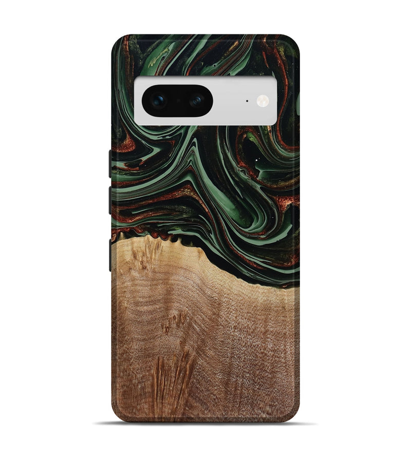 Pixel 7 Wood Live Edge Phone Case - Hermon (Green, 790624)