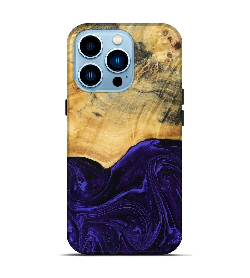 iPhone 14 Pro Wood Live Edge Phone Case - Kaylah (Purple, 790636)
