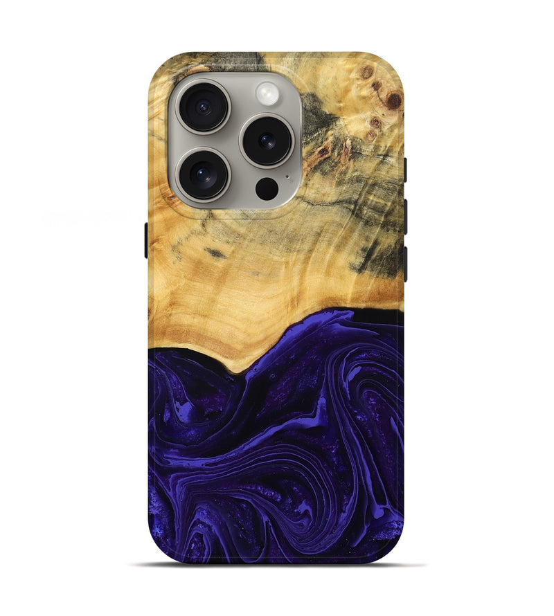 iPhone 16 Pro Wood Live Edge Phone Case - Kaylah (Purple, 790636)