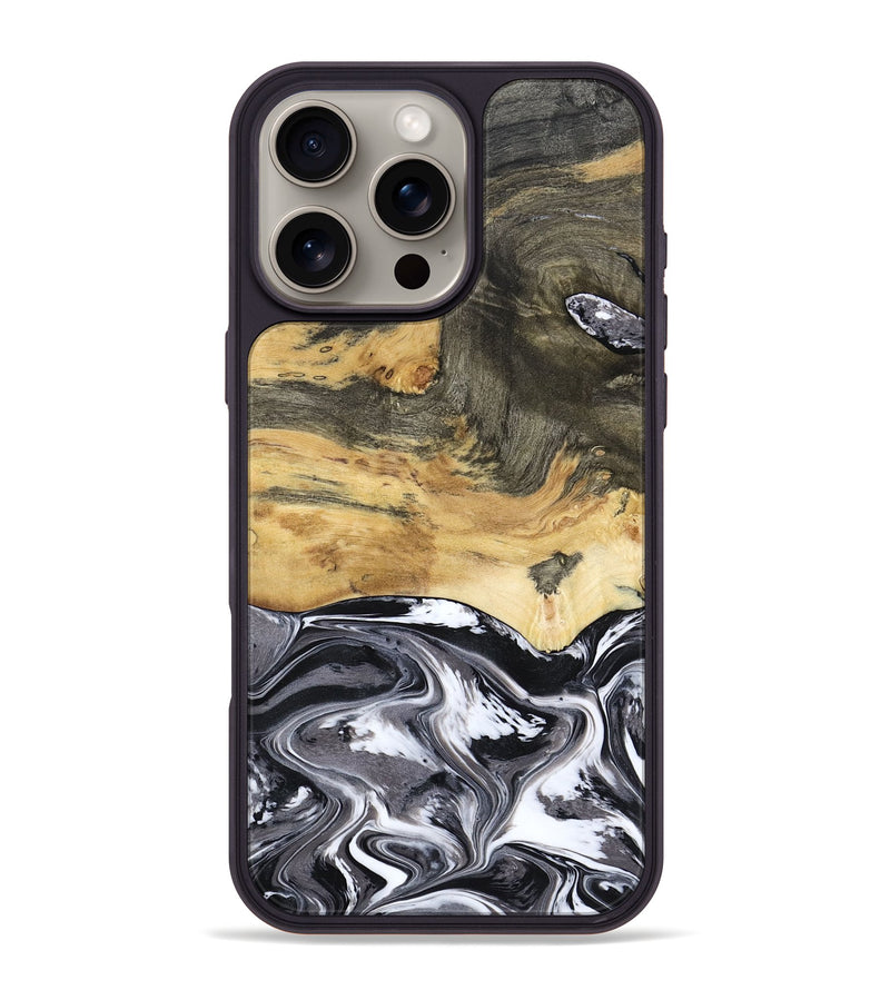 iPhone 16 Pro Max Wood Phone Case - Agustin (Black & White, 790659)