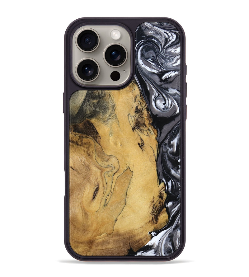 iPhone 16 Pro Max Wood Phone Case - Jimena (Black & White, 790661)