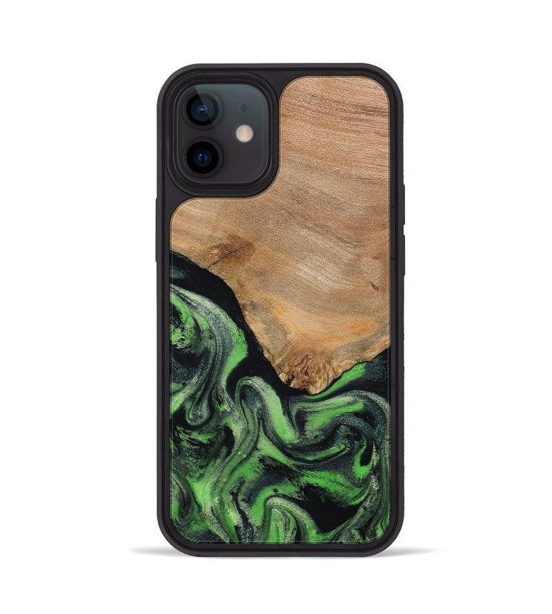 iPhone 12 Wood Phone Case - Obie (Green, 790675)