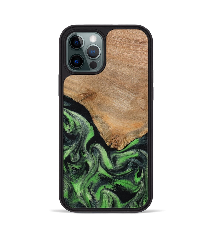 iPhone 12 Pro Wood Phone Case - Obie (Green, 790675)