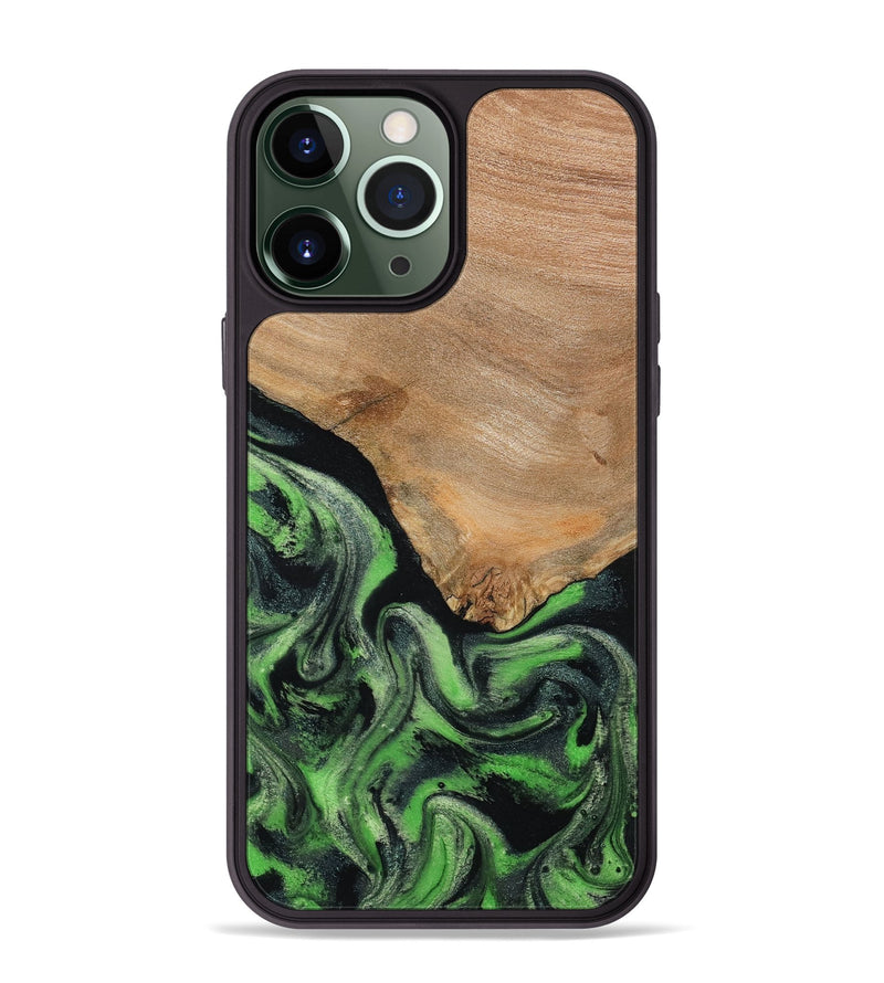iPhone 13 Pro Max Wood Phone Case - Obie (Green, 790675)