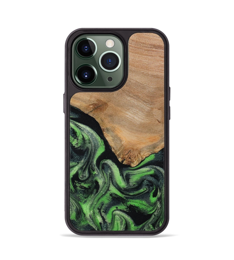 iPhone 13 Pro Wood Phone Case - Obie (Green, 790675)