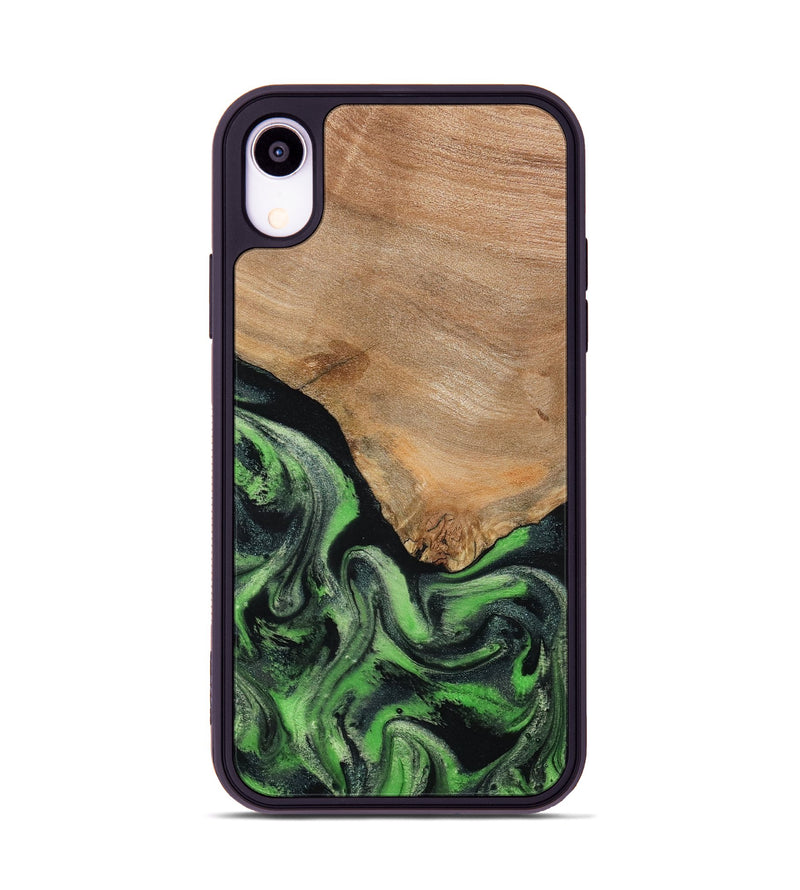 iPhone Xr Wood Phone Case - Obie (Green, 790675)