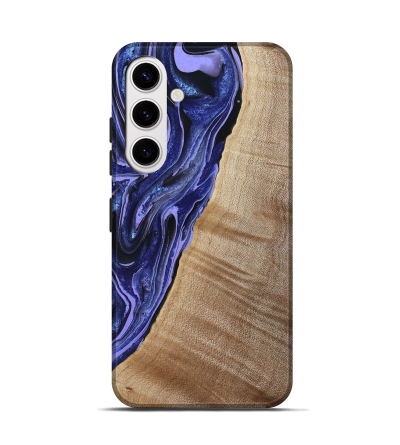 Galaxy S25 Wood Live Edge Phone Case - Kieran (Blue, 790767)