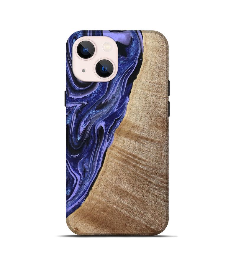 iPhone 13 mini Wood Live Edge Phone Case - Kieran (Blue, 790767)
