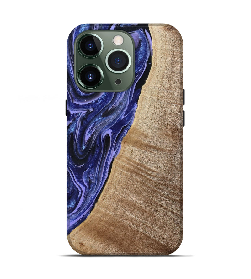 iPhone 13 Pro Wood Live Edge Phone Case - Kieran (Blue, 790767)