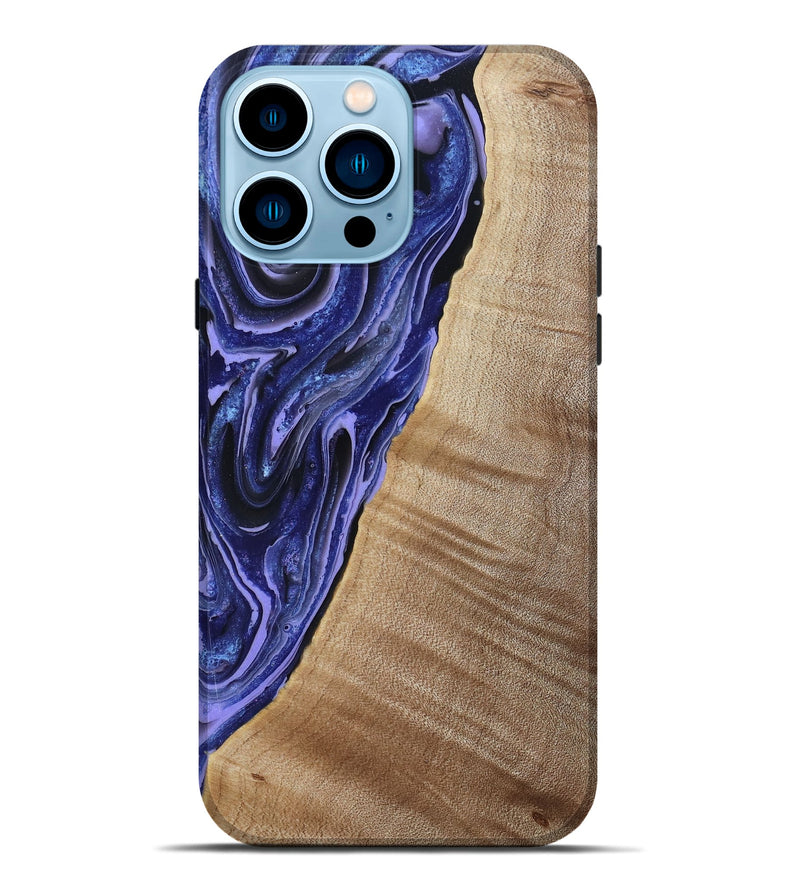 iPhone 14 Pro Max Wood Live Edge Phone Case - Kieran (Blue, 790767)