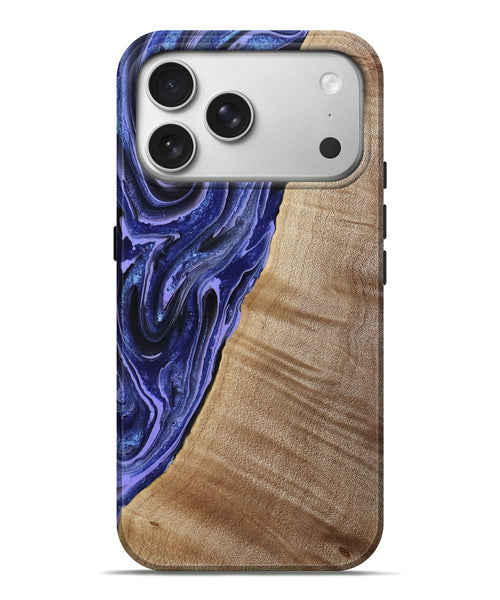 iPhone 17 Pro Max Wood Live Edge Phone Case - Kieran (Blue, 790767)