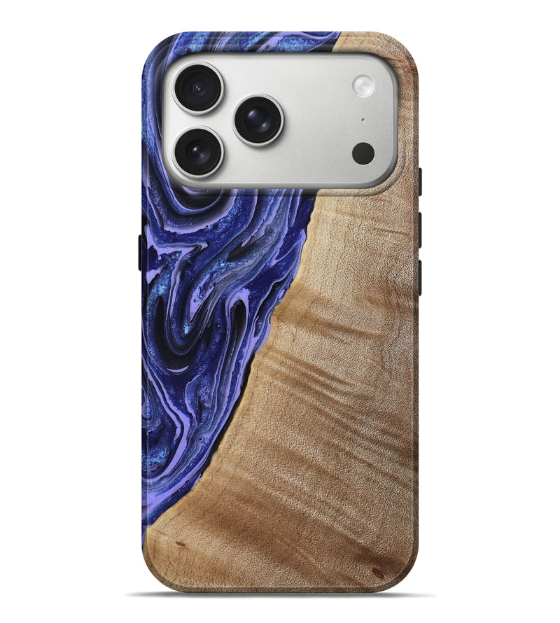 iPhone 17 Pro Max Wood Live Edge Phone Case - Kieran (Blue, 790767)